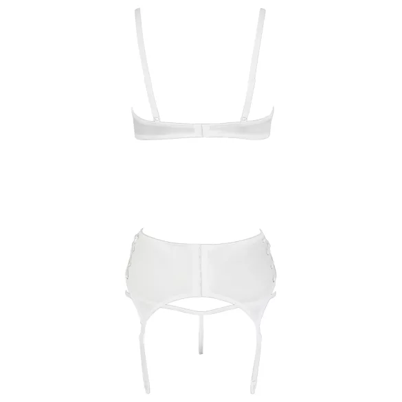 Cottelli - conjunto lencería sujetador abierto encaje cordones blanco - 80B/M