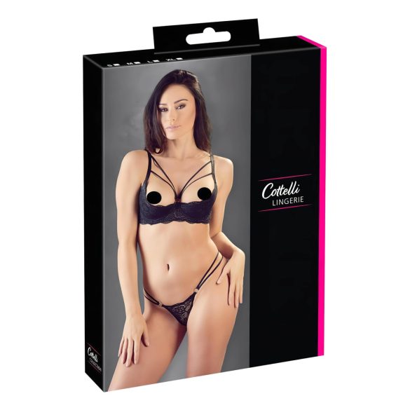 Cottelli - Sujetador anillos con tanga (negro)