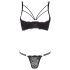 Cottelli - Sujetador anillos con tanga (negro) - 75C/S