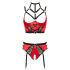 Abierta Fina - conjunto elevador de pecho con aros (rojo) - 80B/M