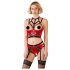 Abierta Fina - conjunto elevador de pecho con aros (rojo) - 85C/L