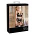 Abierta Fina - Set lencería encaje brillante (negro) - 85B/L