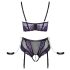 Cottelli Bondage - Conjunto sujetador y esposas (negro-violeta)