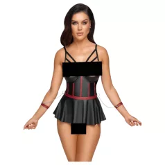   Cottelli Bondage - conjunto brillante y esposas para brazos (negro)