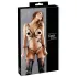 Cottelli Bondage - arnés corporal brillante - bikini - negro - L