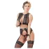 Cottelli Bondage - conjunto de lencería de encaje + esposas (4 piezas)