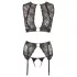 Cottelli Bondage - conjunto de lencería de encaje + esposas (4 piezas) - L