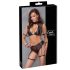 Cottelli Bondage - Conjunto sujetador con inserto de malla (negro)