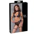Cottelli Bondage - Conjunto de sujetador con inserciones de malla (negro) - L
