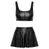 Cottelli - conjunto de top mate con cordones y minifalda (negro) - M