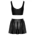 Cottelli - conjunto de top mate con cordones y minifalda (negro) - M