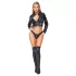 Cottelli - conjunto de chaqueta corta de cuero sintético y tanga (negro) - M