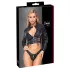 Cottelli - conjunto de chaqueta corta de cuero sintético y tanga (negro) - M