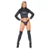 Cottelli - conjunto de chaqueta corta de cuero sintético y tanga (negro) - M
