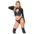 Cottelli - conjunto de chaqueta corta de cuero sintético y tanga (negro) - M