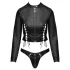 Cottelli - conjunto de chaqueta corta de cuero sintético y tanga (negro) - M