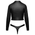 Cottelli - conjunto de chaqueta corta de cuero sintético y tanga (negro) - M