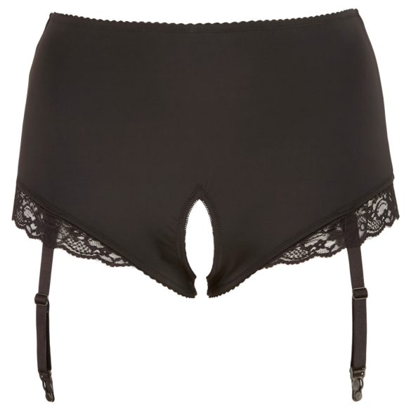 Cottelli Plus Size - panty abierto con liguero (negro)
