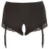 Cottelli Plus Size - panty abierto con liguero (negro)