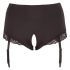 Cottelli Plus Size - panty abierto con liguero (negro) - 3XL