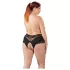 Cottelli Plus Size - braga abierta con encaje y perlas - negro