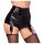 Noir - pantalones cortos brillantes con liguero (negro)