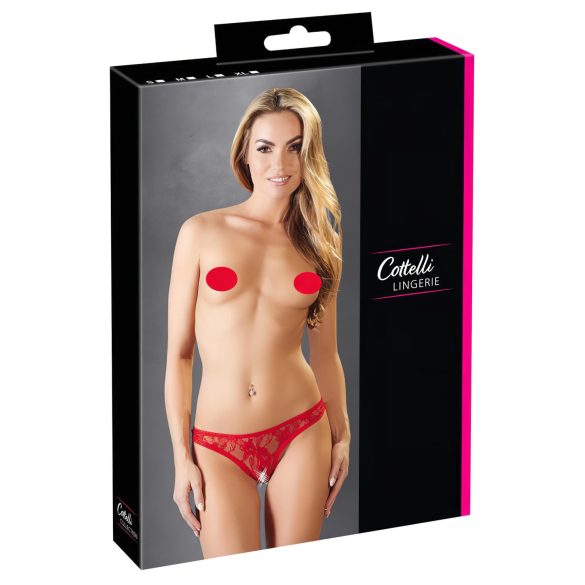 Cottelli - Tanga de encaje sexy (rojo) - M