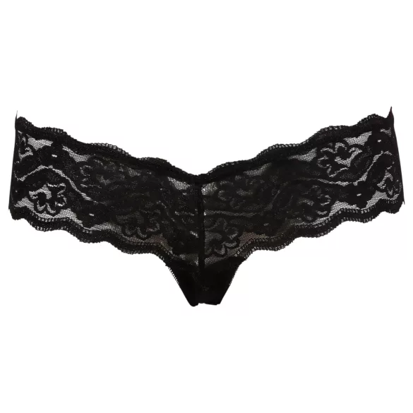 Cottelli - Tanga de encaje con perlas - negro - M