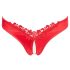 Cottelli - tanga rojo floral abierto con perlas - M