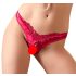 Cottelli - tanga rojo floral abierto con perlas - M