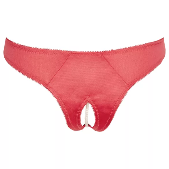 Cottelli - bragas abiertas con perlas y flores - rojo - M