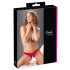 Cottelli - tanga rojo floral abierto con perlas - XL