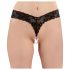 Cottelli - tanga de encaje negro con doble perla