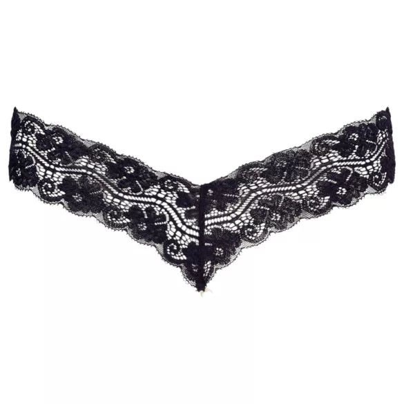 Cottelli - tanga de encaje con doble perla - negro
