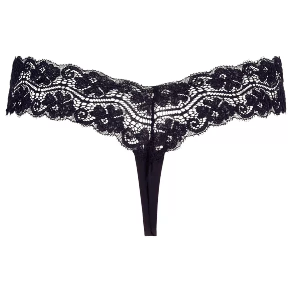 Cottelli - tanga de encaje con doble perla - negro - M