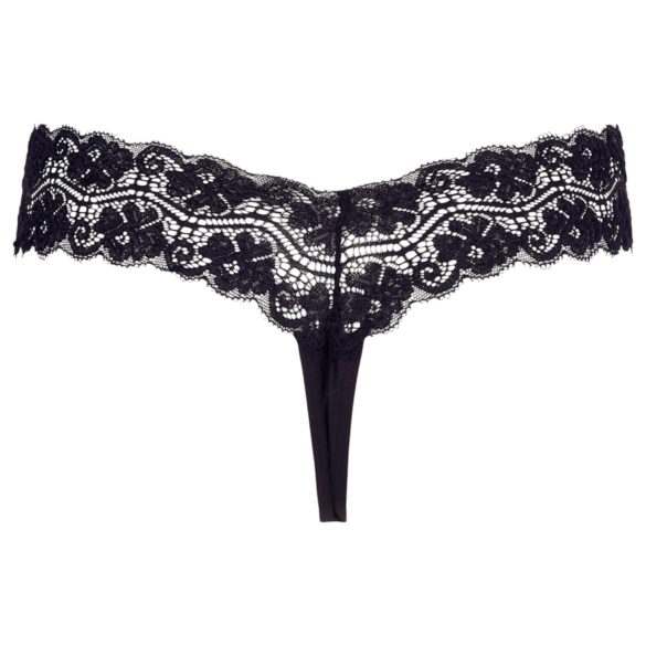 Cottelli - tanga de encaje con doble perla - negro - L