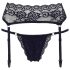 Cottelli - liguero y tanga de encaje (negro) - XL