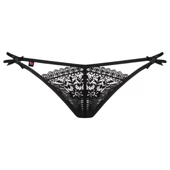 Obsessive Intensa - tanga de encaje con doble tirante - negro - L/XL