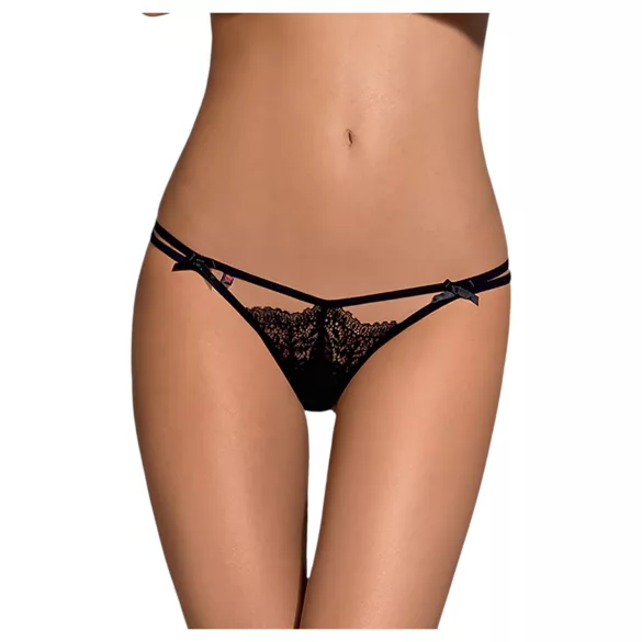 Obsessive Intensa - tanga de encaje con doble tirante - negro - L/XL