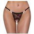 Cottelli - tanga lujoso con perla y rosas (negro) - M/L
