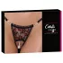 Cottelli - tanga de lujo con perlas y rosa - negro - M/L