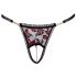 Cottelli - tanga de lujo con perlas y rosas (negro) - M/L