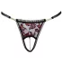 Cottelli - tanga de lujo con perlas y rosa - negro - M/L