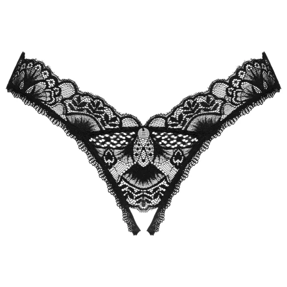 Obsessive - tanga abierto de encaje - negro - XL/XXL