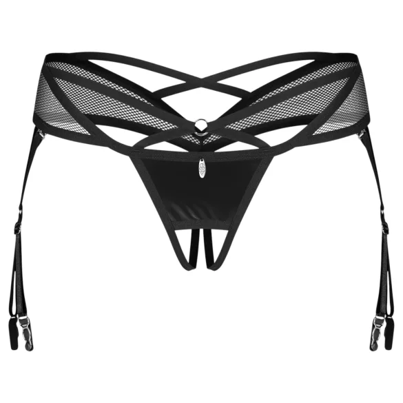 Obsessive Dominna - liguero con tirantes - encaje - negro