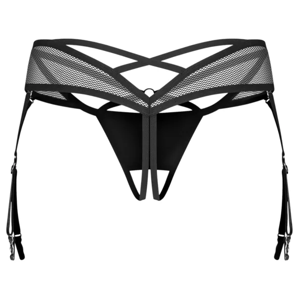 Obsessive Dominna - liguero con tirantes - encaje - negro