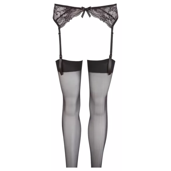 NO:XQSE - Conjunto de liguero de encaje - negro - M/L