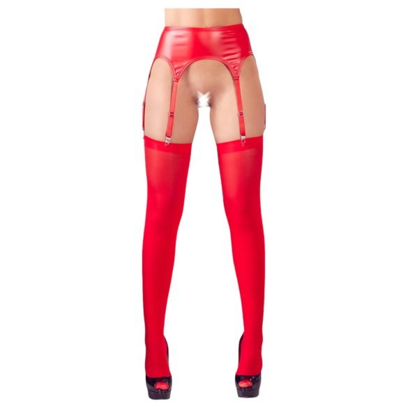 NO:XQSE - Conjunto de liguero brillante (rojo) - L/XL
