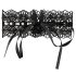 Cottelli - Collar de encaje con perlas y strass (negro)