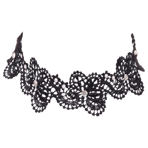 Cottelli - collar de encaje con perlas - negro